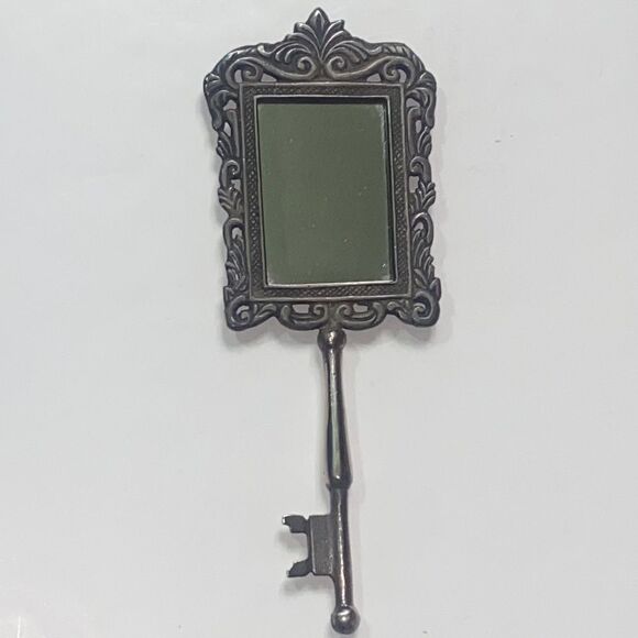 Vintage Accessories - Vintage Style Hand Mirror Skeleton Key Picture Frame Wonderland Made In India